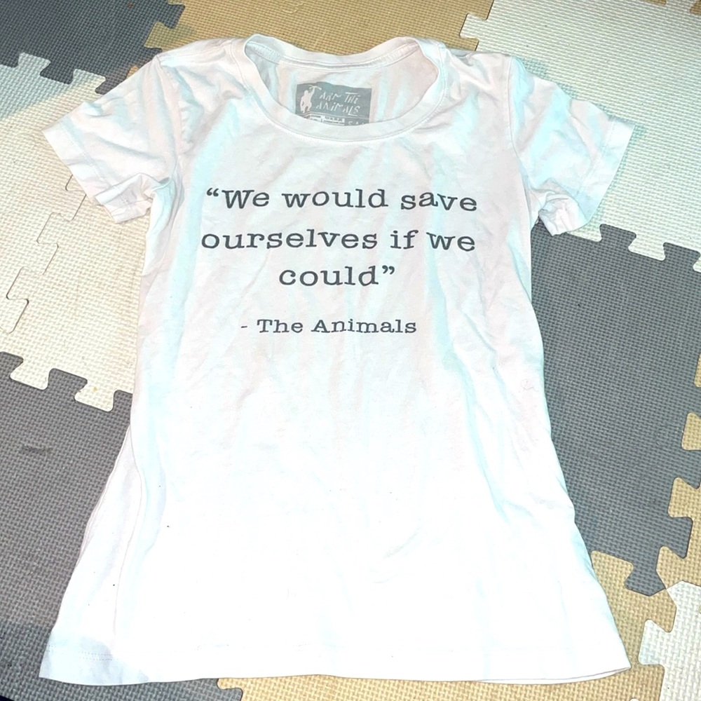 ANIMALS white baby tee Size Small / Medium